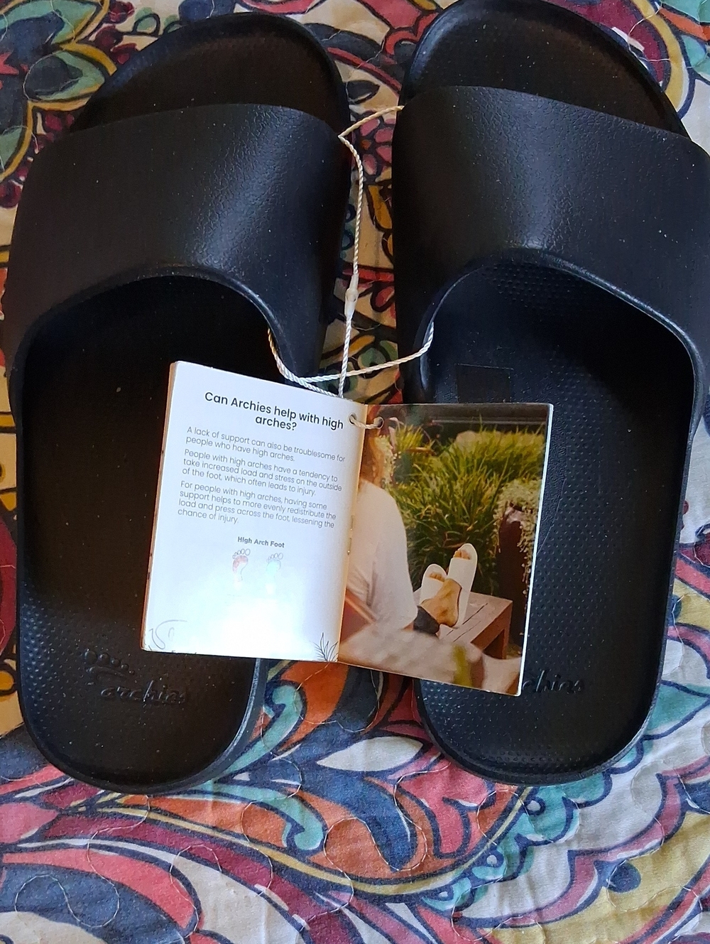 Archies Black Arch Support Slides - Classic Slip-On Sz 8 - Picture 3 of 3